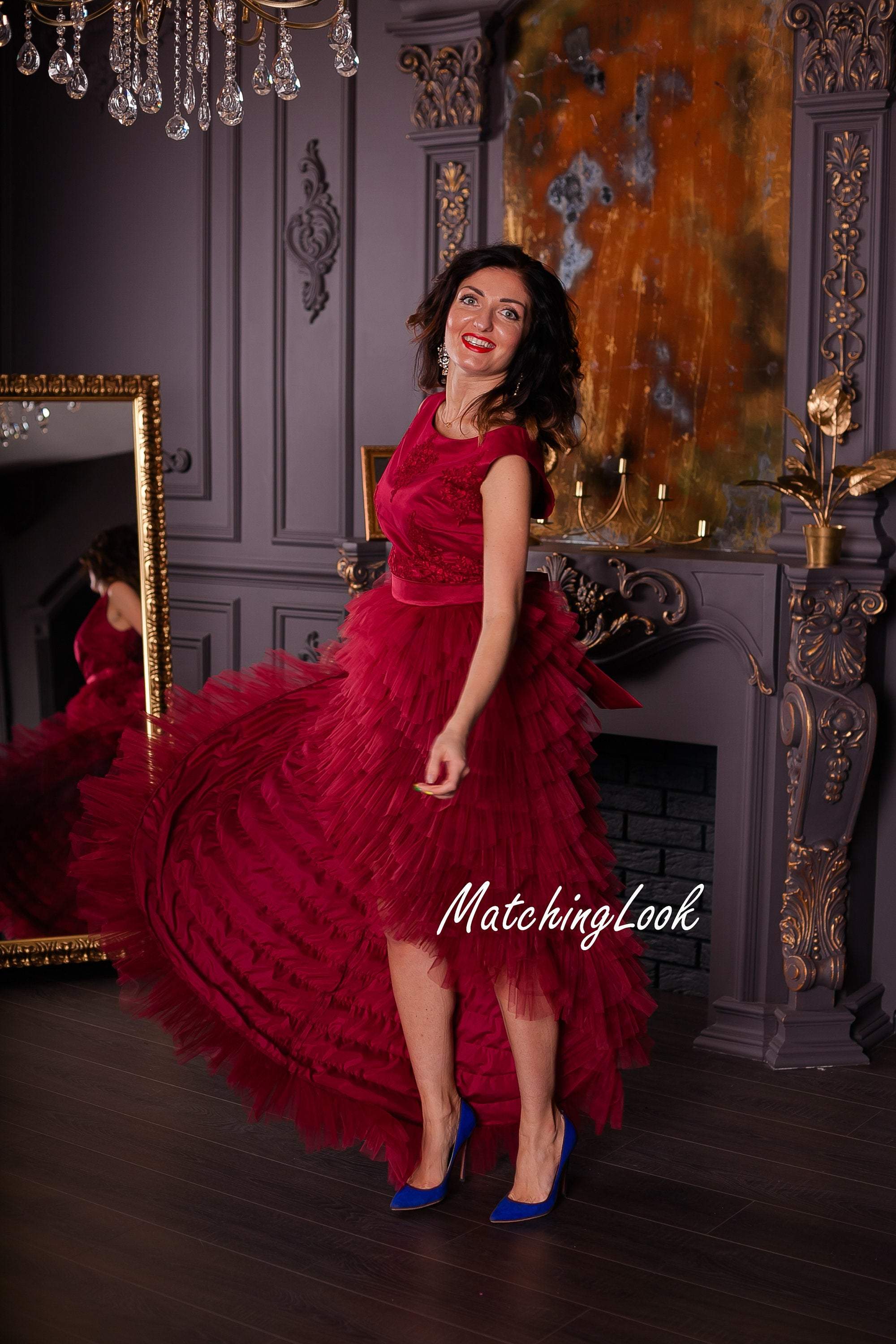 christmas party dress red